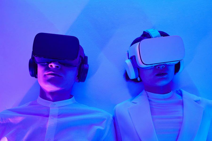 Couple enjoying VR