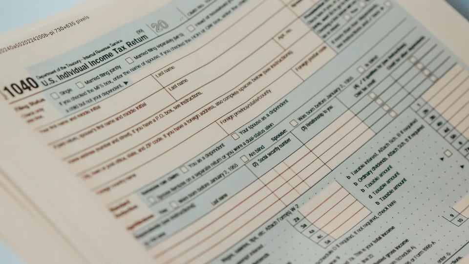 U.S. Individual Income Tax Return paperwork