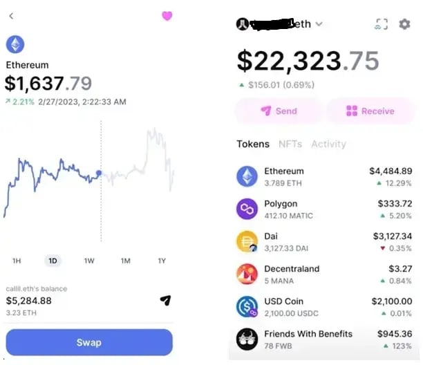Screen shot of cryptocurrency trading