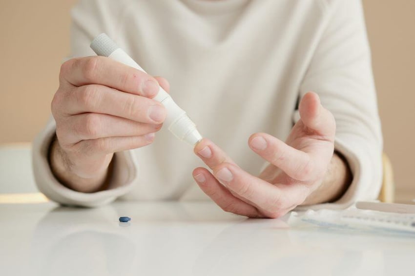 Person checking their blood sugar levels