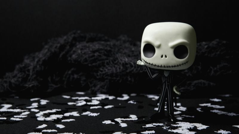 Skull figure on dark background