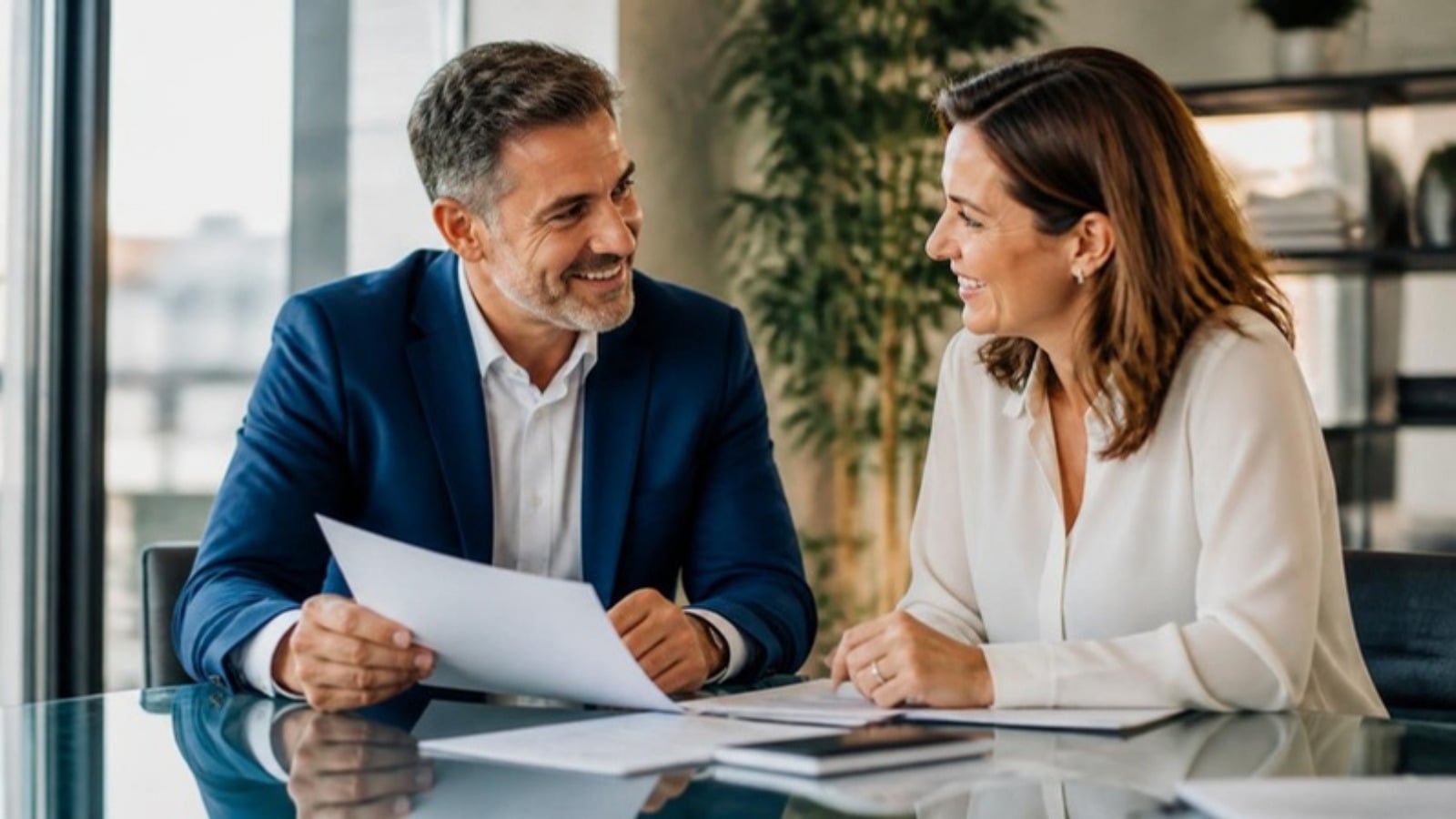 Advisor reviewing a plan with a client
